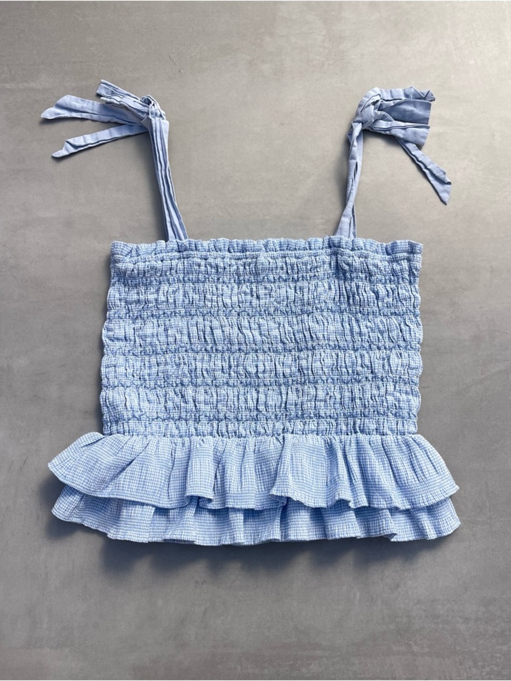 Gingham Ruffle Crop Top